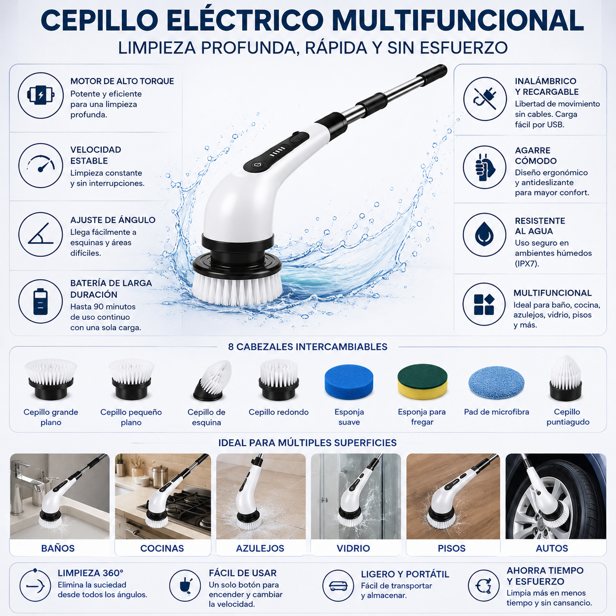 Cepillo Eléctrico Recargable