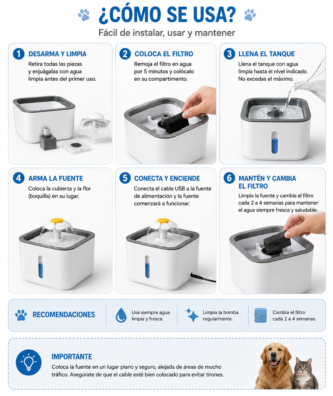 fuente de agua para mascotas